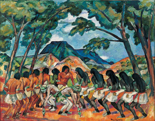 B. J. O. Nordfeldt, Antelope Dance, 1919, oil on canvas, 33 5/8 x 43 in. Collection of the New …