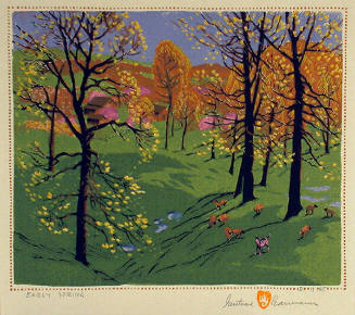 Gustave Baumann, Early Spring, 1927, color woodcut, 9 3/8 × 11 1/4 in. Collection of the New Me…