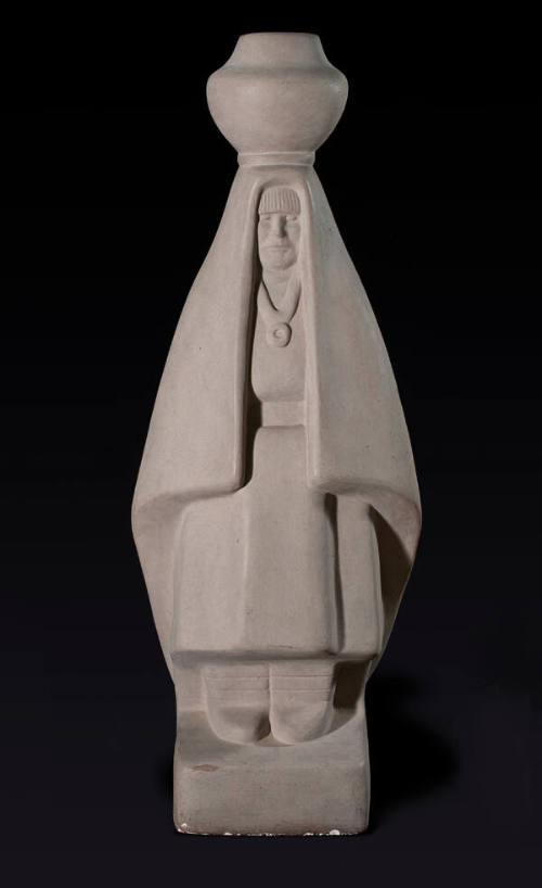 Eugenie F. Shonnard, Untitled (Native American Woman), 1954, molded plaster with slip, 47 1/2 x…