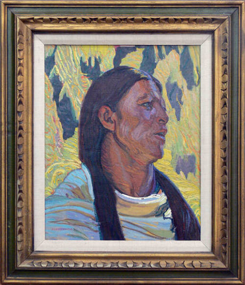 Ernest L. Blumenschein, Taos Indian, n.d., oil on canvas, 20 x 16 in. Collection of the New Mex…