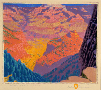 Gustave Baumann, Bright Angel Trail, 1919, color woodcut, 9 9/16 × 11 3/16 in. Collection of th…