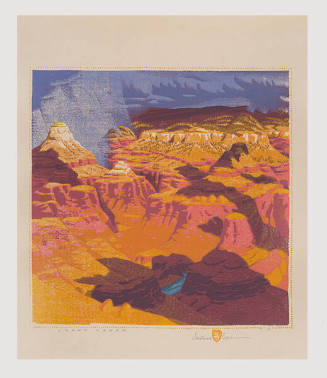 Gustave Baumann, Grand Canyon, 1934, color woodcut, 12 11/16 x 12 13/16 in. Collection of the N…