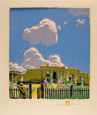 Gustave Baumann, Summer Clouds, 1925 (subsequent edition 1956), color woodcut, 10 3/4 × 9 5/8 i…