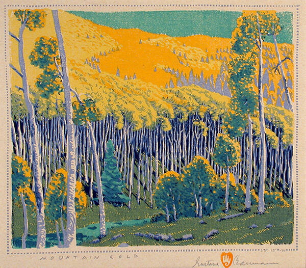 Gustave Baumann, Mountain Gold, 1925 (subsequent edition 1946), color woodcut, 9 1/2 x 11 1/8 i…