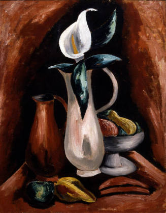 Marsden Hartley, Still Life, 1922, oil on canvas, 27 ½ x 21 ½ in. Collection of the New Mexico …