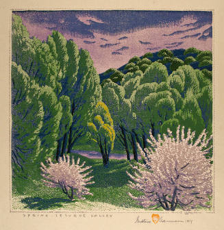 Gustave Baumann, Spring - Tesuque Valley, 1953 (subsequent edition 1954), color woodcut, 12 7/8…
