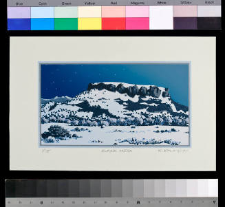  Kate Krasin, Black Mesa (Holiday Card), 1984, silkscreen, 3 1/4 × 5 5/8 in. Collection of the …