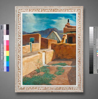 Kenneth Miller Adams, Taos Adobes (Truchas Adobes), 1935, oil on canvas, 23 ½ x 17 ½ in. Collec…