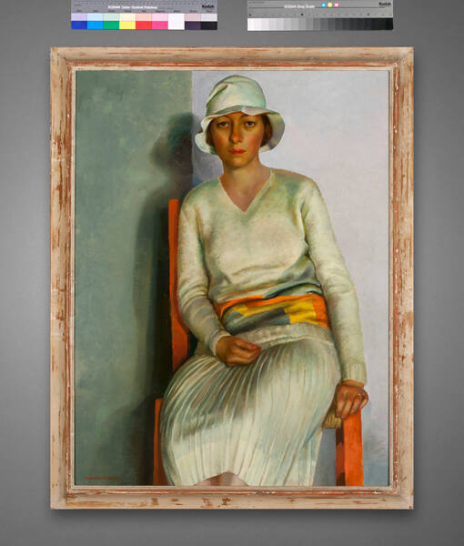 Kenneth Miller Adams, Portrait of Hilda, 1934, oil on canvas, 40 ½ x 30 ½ in. Collection of the…