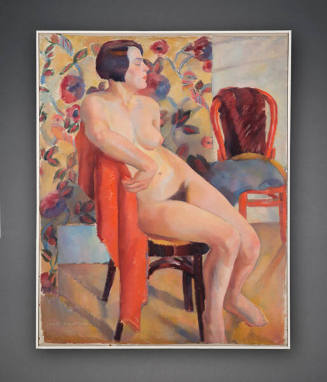 Miki Hayakawa, Untitled (Seated Female Nude), 1928, oil on canvas, 36 x 28 1/2 in. Collection o…