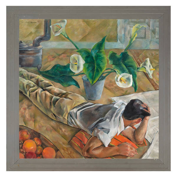 Miki Hayakawa, One Afternoon, circa 1935, oil on canvas, 40 x 40 in. Collection of the New Mexi…