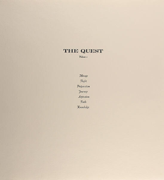 Contents Page (from the portfolio The Quest)