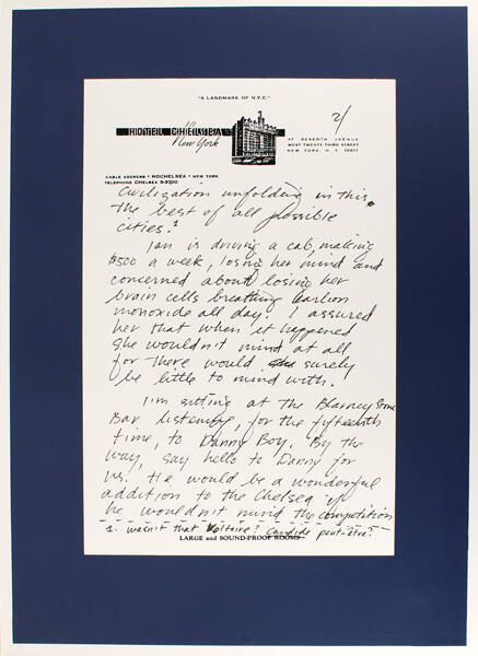 Letter from the Hotel Chelsea Page 2
