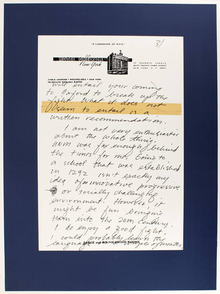 Letter from the Hotel Chelsea Page 3