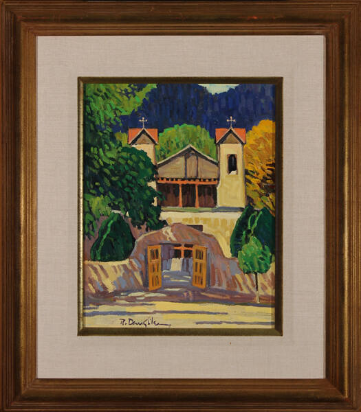Robert A. Daughters, Chimayo Vista, n.d., oil on canvas, 13 × 9 7/8 in. Collection of the New M…
