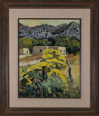 Robert A. Daughters, Velarde Adobe, n.d., oil on canvas, 20 × 16 in. Collection of the New Mexi…