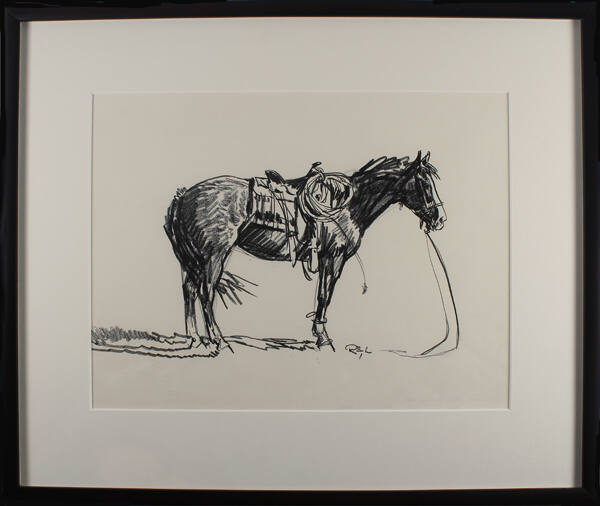 Robert Lougheed, Untitled (Horse Sketch II), n.d., charcoal on paper, 10 × 13 1/4 in.  Collecti…