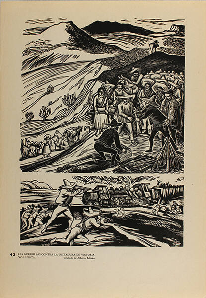 Plate 43:  Las guerrillas contra la dictadura de Victoriano Huerta (from the portfolio Estampas de la Revolución Mexicana)