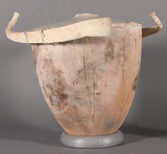 Rick Dillingham, Bone Pot, 1975, pit fired earthenware, 13 × 15 × 14 in. Collection of the New …