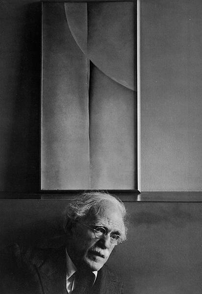 Alfred Stieglitz and Painting by Georgia O'Keeffe, at An American Place, New York City