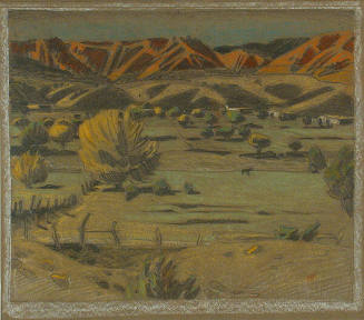 Gustave Baumann, Rio Tesuque (study), before 1939, graphite and pastel on paper, 9 5/8 × 11 1/8…