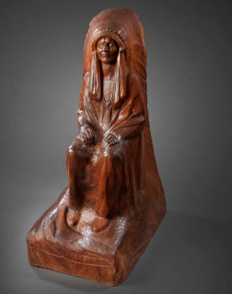 Eugenie F. Shonnard, Chief Ohiyesa Communing with the Great Spirit, circa 1920, mahogany. Colle…