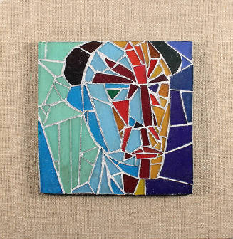 Frederick Hammersley, Self portrait, 1957, stained glass on magnesite, 8 1/2 × 8 in. Collection…