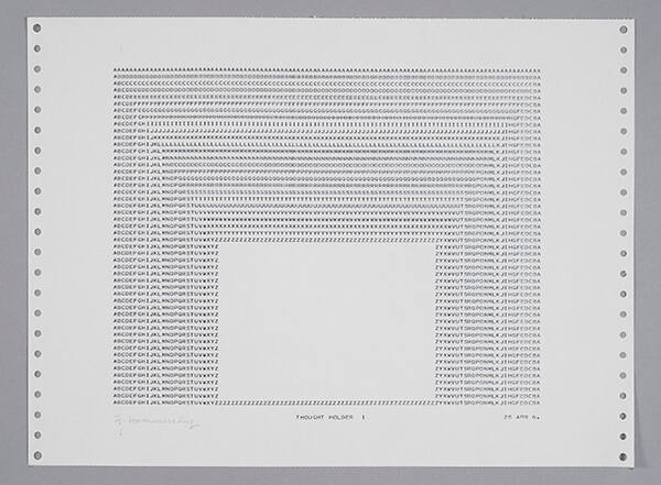 Frederick Hammersley, THOUGHT HOLDER I, 1969, computer‐generated drawing on paper, 11 x 15 inch…