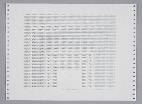 Frederick Hammersley, 2 THOUGHT HOLDERS, 1969, computer‐generated drawing on paper, 11 x 15 inc…