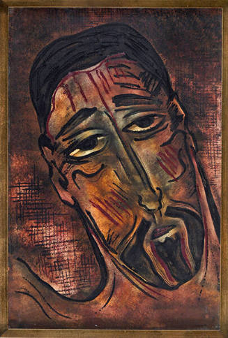 Cady Wells, Head of Santo, 1939, oil and watercolor on paper, 22 ¾ x 15 ¼ in. Collection of the…