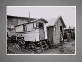 Untitled (Gypsy wagon and shacks)