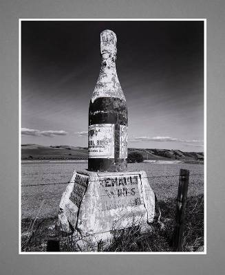 Weathered Roadside Advertising Sculpture of Champagne Bottle, CA