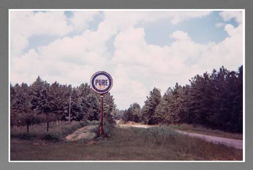 Chromogenic print by William Christenberry,"Pure Oil Sign in Landscape near Marion, Alabama," 1…