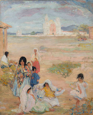 Olive Rush, Indian Children at San Xavier, 1914, oil on canvas, 32 × 26 in. Collection of the N…