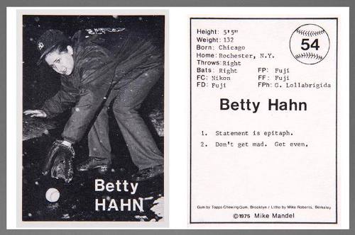 Betty Hahn (from the series The Baseball-Photographer Trading Cards)