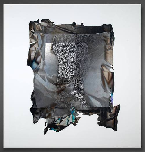 Larry Bell, Almost Bad, 1990, Inconel vaporized nickel chrome alloy on rag paper mounted on pai…