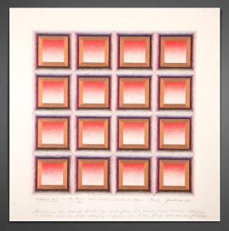 Judy Chicago, Childhood's End, 1972, Prismacolor, pastel, pencil on paper, 22 × 22 in. Collecti…