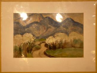 Untitled (Landscape with Blue Mountains and White Trees)