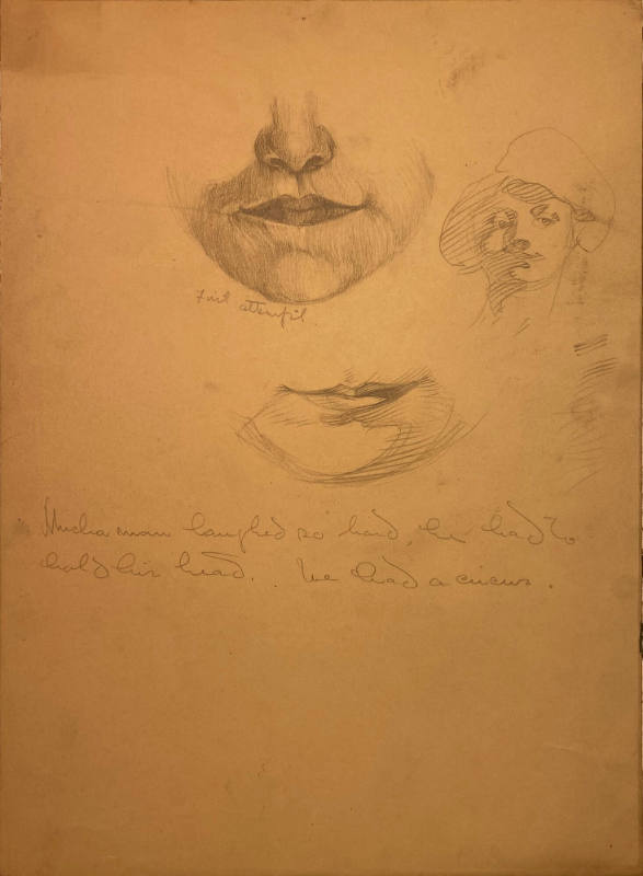 Untitled (Sketches of a woman's jaw, lips and nose)