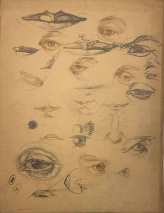 Untitled (Sketches of Eyes, Lips, a Nose and a Chin)
