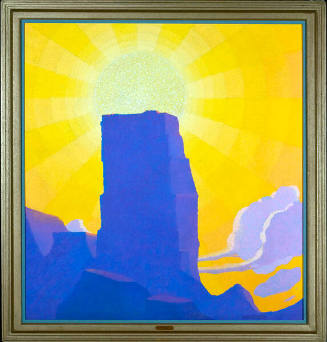 Raymond Jonson, Light, 1917, oil on canvas, 44 1/2 × 41 1/4 in. Collection of the New Mexico Mu…