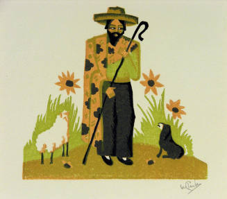 Untitled (Shepherd with two sheep)