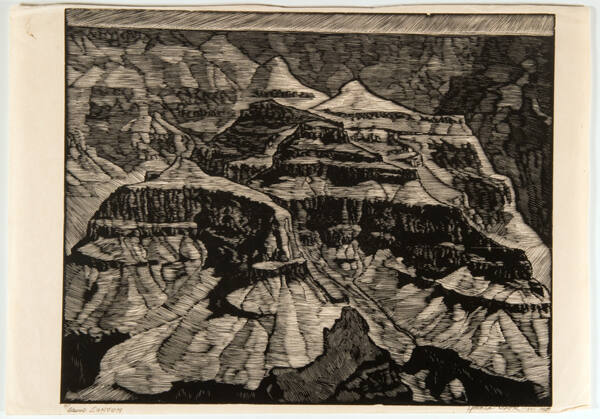 Howard Cook, Grand Canyon, 1927, woodcut, 12 x 15 in. Collection of the New Mexico Museum of Ar…