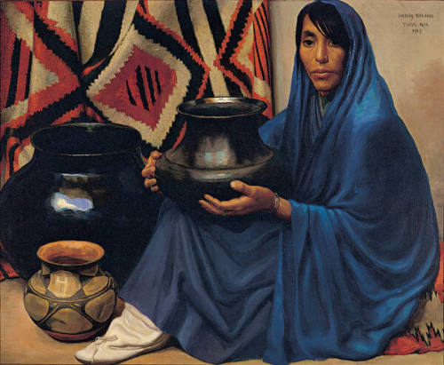 Henry C. Balink, Pueblo Pottery, 1917, oil on canvas, 26 1/4 × 32 1/8 in. Collection of the New…