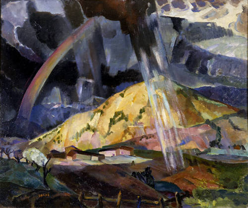 Jozef G. Bakos, The Springtime Rainbow, 1923, oil on canvas, 29 1/2 x 35 1/2 in. Collection of …