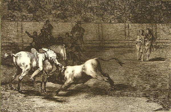 Francisco de Goya, Mariano Cabailos (from the Tauromaquia series, Plate 23), circa 1815-1816, e…