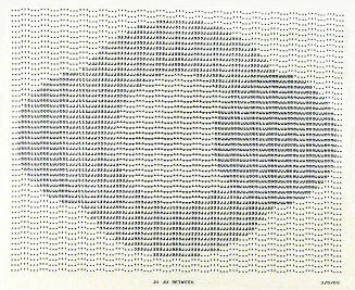 Frederick Hammersley, JU JU BETWEEN, 1969, computer‐generated drawing on paper, 11 x 14 3/4 inc…