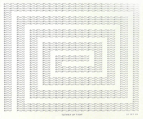 Frederick Hammersley, CLEARLY UP TIGHT, 1969, computer‐generated drawing on paper, 11 x 14 3/4 …