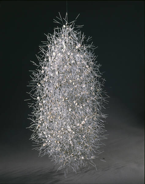 Jennifer Joseph, #9.2, 2006, acupuncture needles and wire, 38 x 15 x 15 in. Collection of the N…