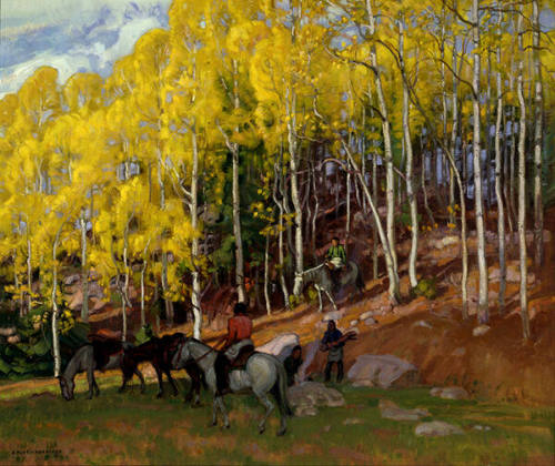 E. Martin Hennings, The Rendezvous, n.d. Oil on canvas, 25.25 x 30.125 in. Collection of the Ne…